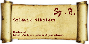 Szlávik Nikolett névjegykártya