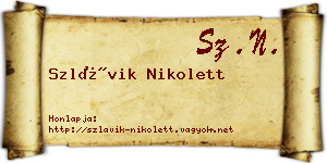 Szlávik Nikolett névjegykártya