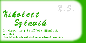 nikolett szlavik business card